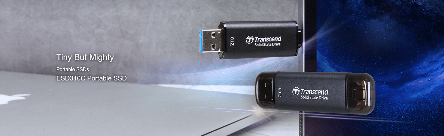 2TB Transcend ESD310C Dual USB Portable SSD (USB Type-A and Type-C) 
