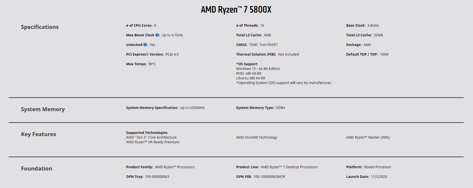 Buy AMD Ryzen™ 7 5800X AM4 Desktop Elite Gaming Processor Chip